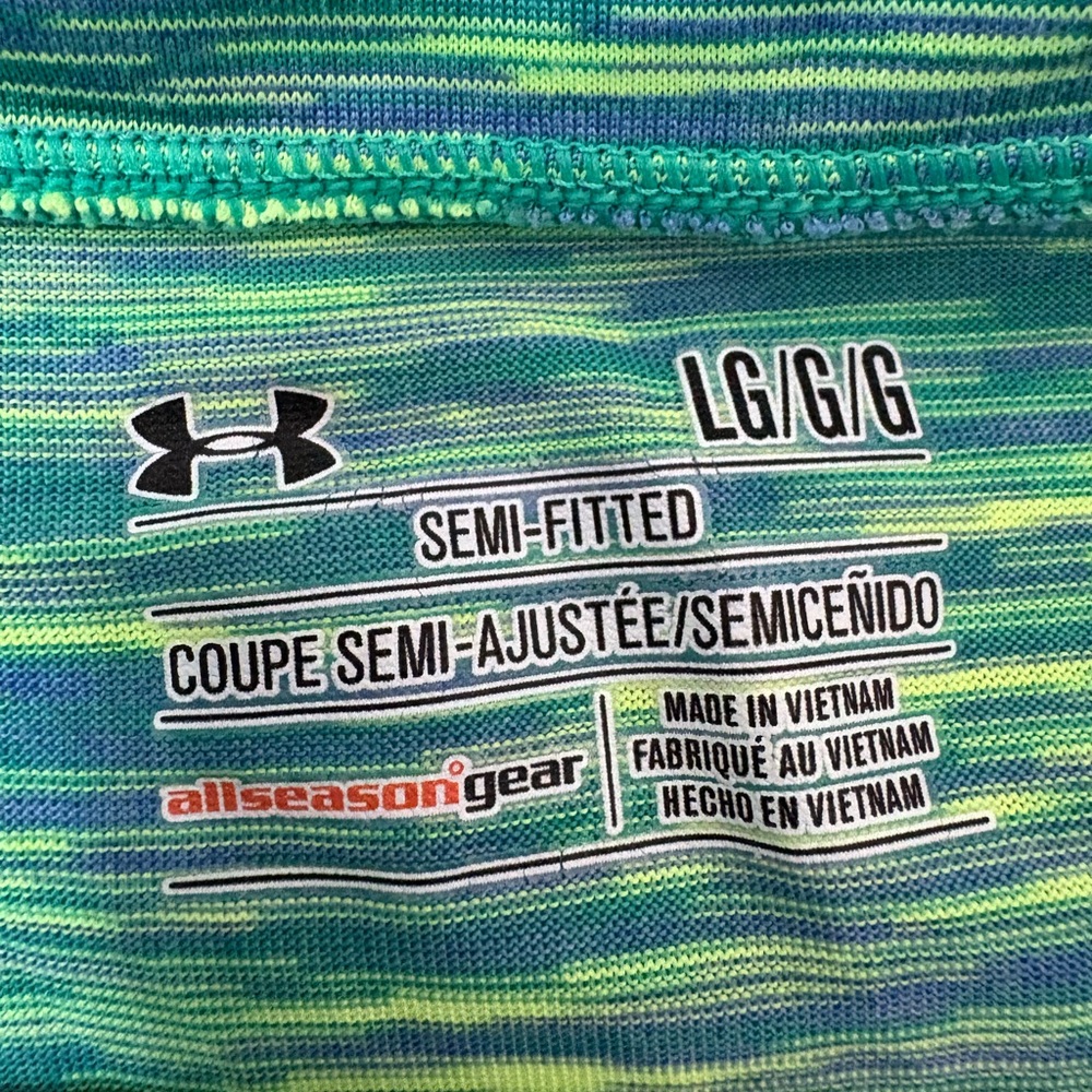 Under Armour Women's Blue and Green Quarter-Zip Top - Picture 2 of 6